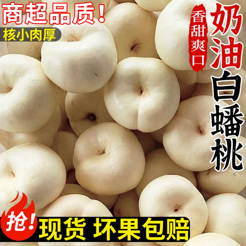 现摘!正宗奶油蟠桃！脆甜多汁