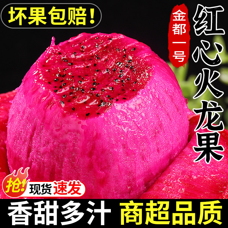 海南金都一号红心火龙果5斤新鲜当季水果红肉金都一号密宝果大果