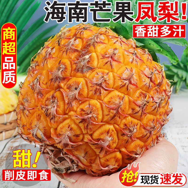 正宗海南芒果凤梨8斤当季新鲜水果现摘金钻香水凤梨甜菠萝自然熟3