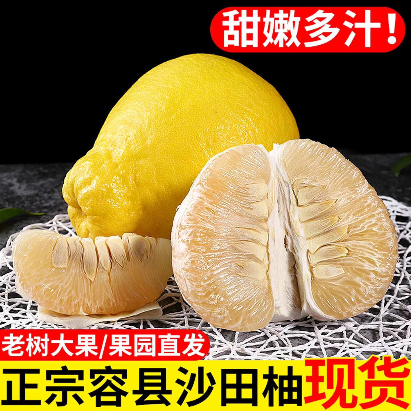 正宗广西容县沙田柚蜜柚应当季新鲜水果现摘白肉柚子小金礼盒整箱