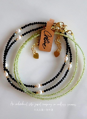 设计师轻盈纤细水晶宝石项链手链