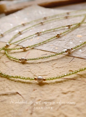 晶莹橄榄石水晶项链天然小众手链