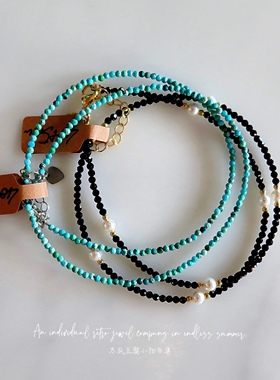 设计师轻盈纤细宝石套装项链手链