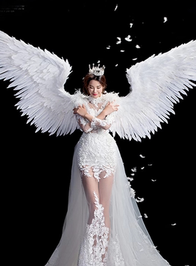 维密走秀服装翅膀道具羽毛天使之翼成人表演比基尼内衣秀拍照摄影
