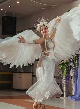 白色大号天使之翼成人可弯曲的跳舞的表演道具天使翅膀