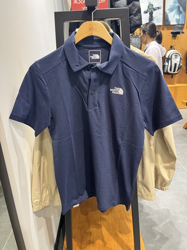 TheNorthFace/北面男子户外休闲透气刺绣logo翻领Polo短袖8EY7
