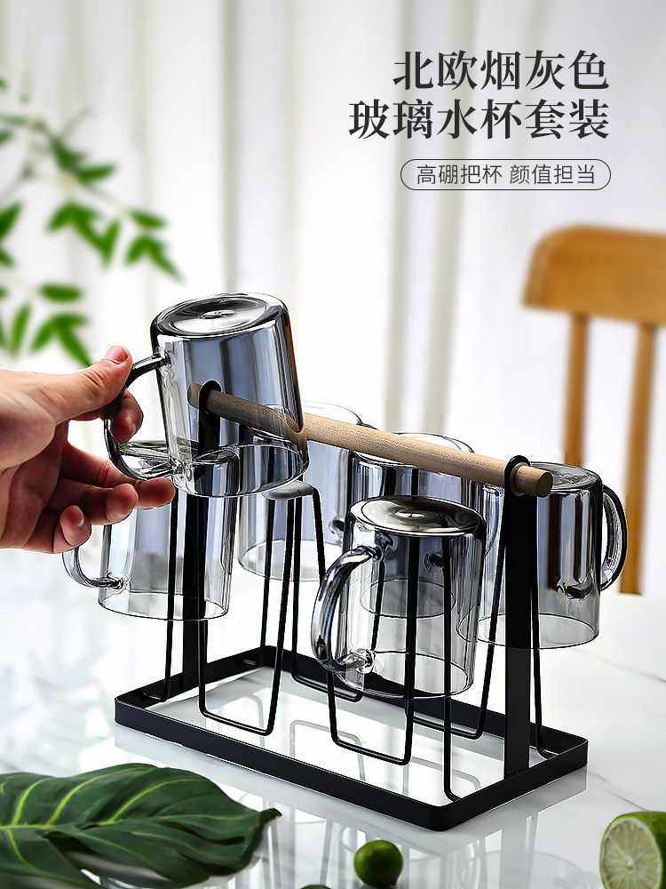 新中式耐热耐高温玻璃杯马克杯水杯子茶杯泡茶牛奶咖啡杯家用套装