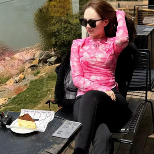 NONHUMAN蚂蚁家25夏新款原创设计师品牌修身侧抽绳印花网纱皮肤衣