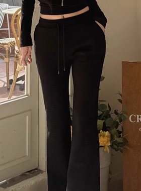 kindame韩国美胯系列百搭宽松显瘦提臀丰胯休闲喇叭长裤BL25S2203