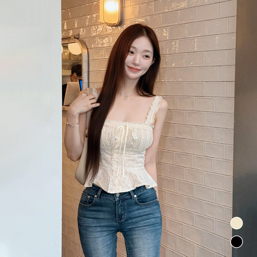 kindame蕾丝吊带背心女夏修身
