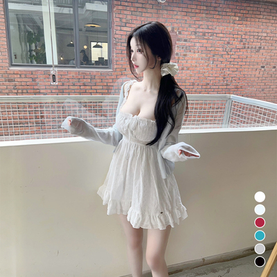 夏日温柔风透感修身针织开衫女