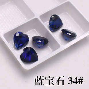过钻笔心形蓝宝石裸石深蓝珠宝首饰戒指戒面吊坠配石皇家蓝宝石