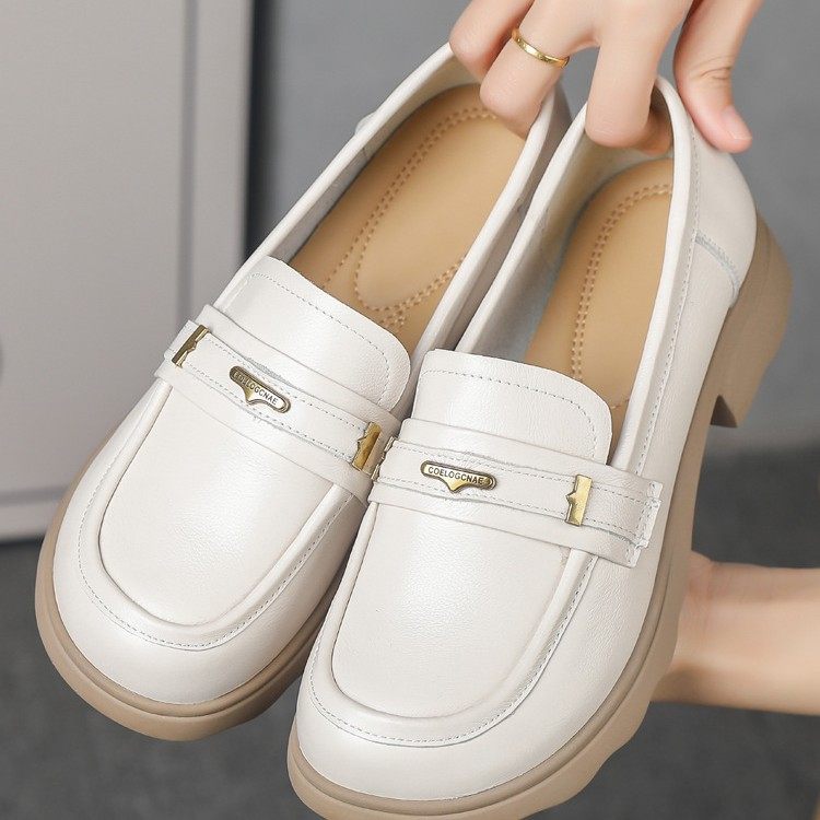 前掌加宽大码女鞋41到43真皮英伦风小皮鞋2026新款厚底乐福鞋单鞋,女鞋,乐福鞋（豆豆鞋）,淘宝优惠券,粉丝福利购,淘宝优惠卷