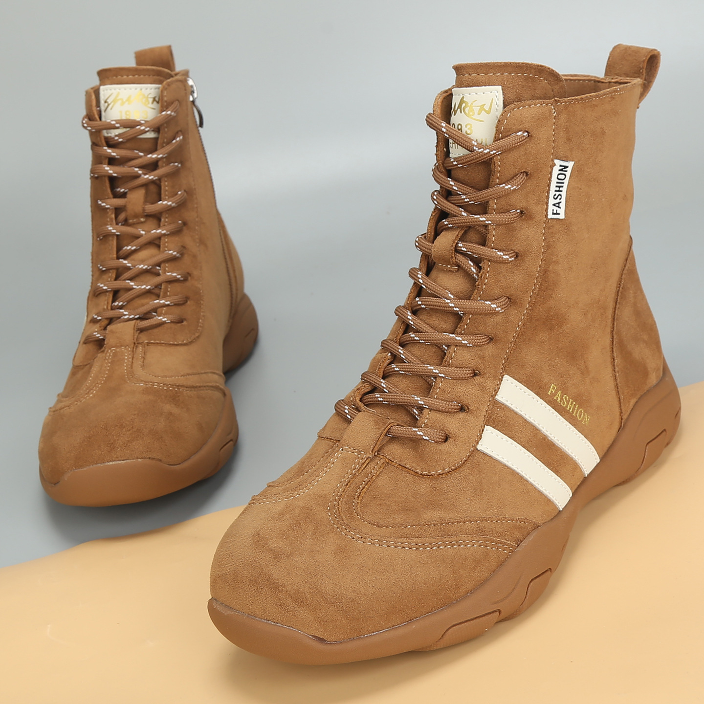 前掌加宽大码女鞋41到43秋冬新款马丁靴厚底短靴女靴加绒棉鞋丫丫