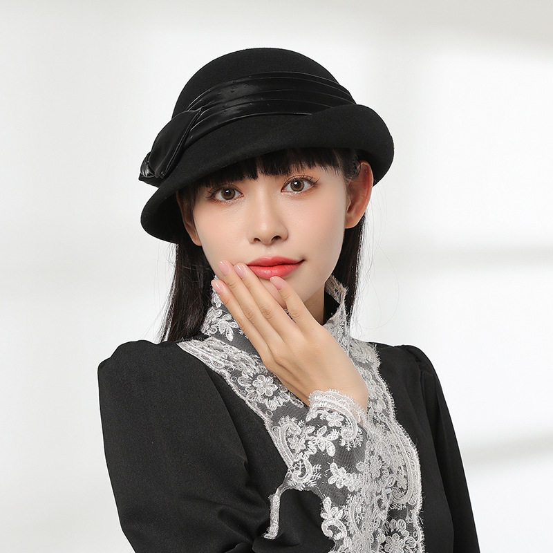 灵珑2025新品帽子女秋冬天复古轻奢贝雷帽女名媛羊毛小礼帽蝴蝶结,服饰配件/皮带/帽子/围巾,帽子,淘宝优惠券,粉丝福利购,淘宝优惠卷