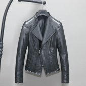 赔钱清仓元 机车夹克外套断码 短款 柔软头层绵羊真皮皮衣女修身