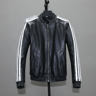 短款 棒球服休闲外套俞 件头层牛皮真皮皮衣男女修身 前50名仅289元