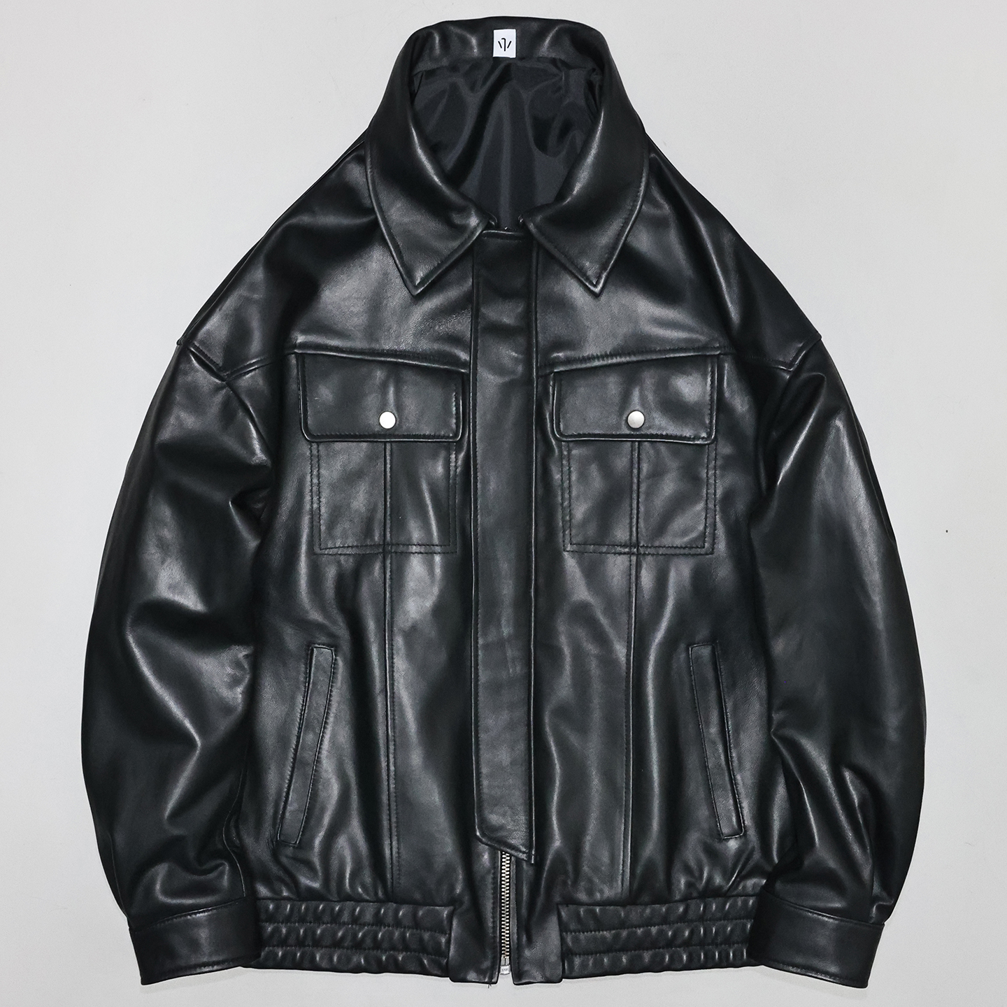 男女廓版头层绵羊翻领真皮皮衣