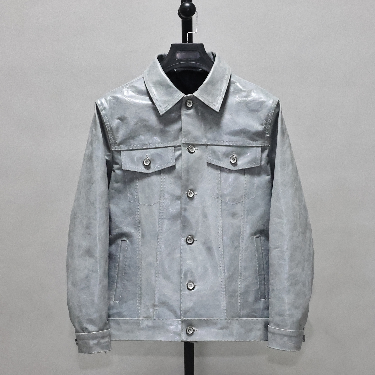 重度蜡变做旧头层绵羊真皮皮衣男