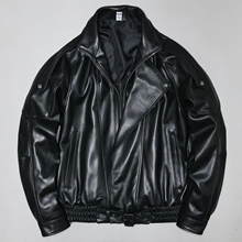 头层绵羊真皮皮衣男女宽松廓版显瘦青年休闲男友风机车夹克外套汝