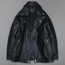 休闲外套廓版 大码 夹克鲁 宽松落肩加棉男士 头层牛皮真皮皮衣男韩版