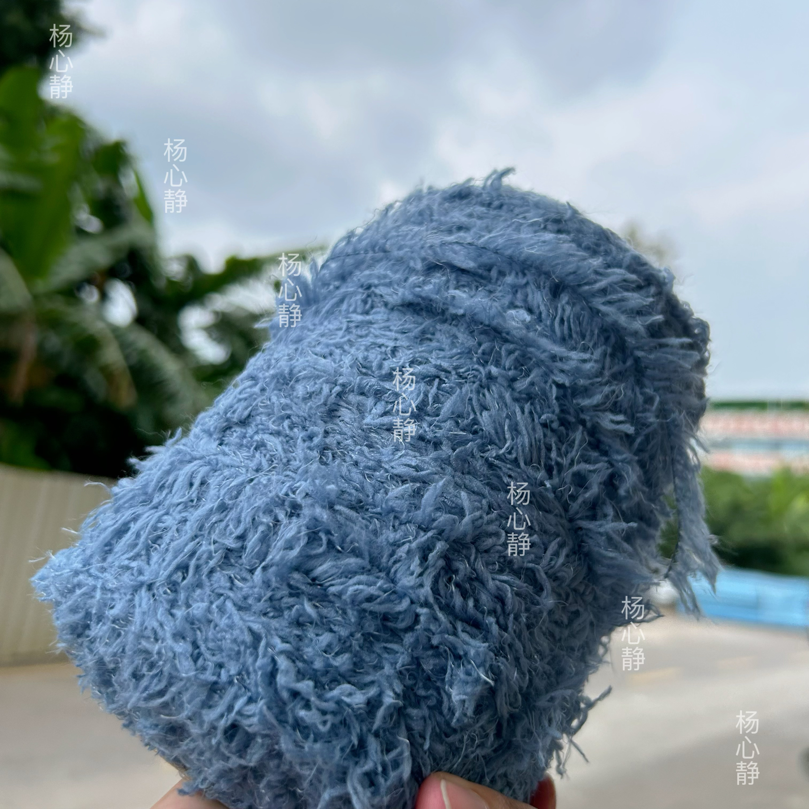 标价500克价格 灰蓝色长毛羽毛绒绒线柔软细腻围巾毛衣编织线包邮