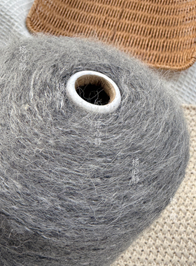 标价500克价格 灰色10%羊驼毛30%羊毛马海毛中粗手编毛衣帽围巾线