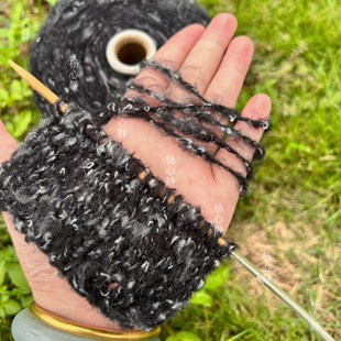 标价500克价格高品质黑灰色系粗芯马海25%羊毛柔软围巾毛衣编织线