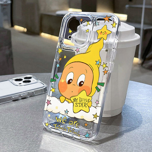 泡澡星人适用苹果16promax手机壳iPhone17/12小米15/14/11荣耀100华为p50红米k70女opporeno13新款vivox60s10