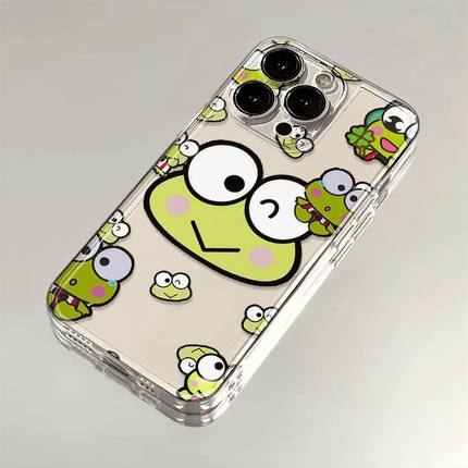 大眼青蛙苹果17/16/15pro手机壳华为mate60适用p50荣耀100红米note11女OPPOreno13/9/8小米14/vivos12超薄x80