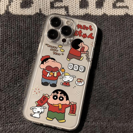 对联小新适用苹果17promax手机壳16/15卡通14新款11华为mate60/p70荣耀90/vivox100小米12新年OPPO红米note13