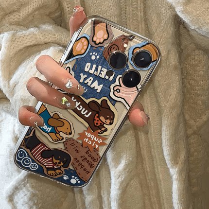 狗狗特工队苹果17/16/15pro手机壳华为mate60适用p50荣耀100红米note11女OPPOreno13/9/8小米14/vivos12套x80