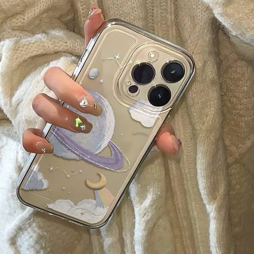 彩色星球适用苹果17/16pro手机壳华为mate60超薄p50荣耀100红米note11女OPPOreno13/9/8/7小米14/vivos12/s15