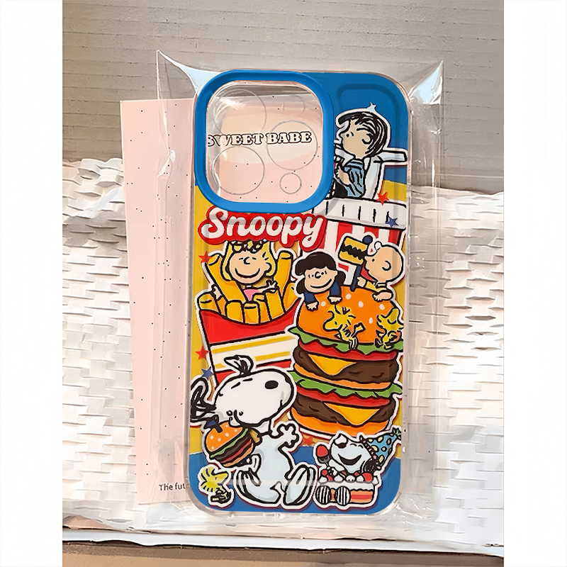 史努比薯条适用苹果15promax手机壳iphone16/12新款mate60透明红米note13防摔小米14华为pura70荣耀软vivoppo