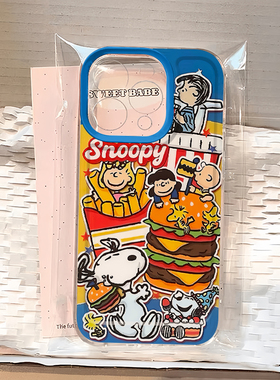 史努比薯条适用苹果15promax手机壳iphone16/12新款mate60透明红米note13防摔小米14华为pura70荣耀软vivoppo