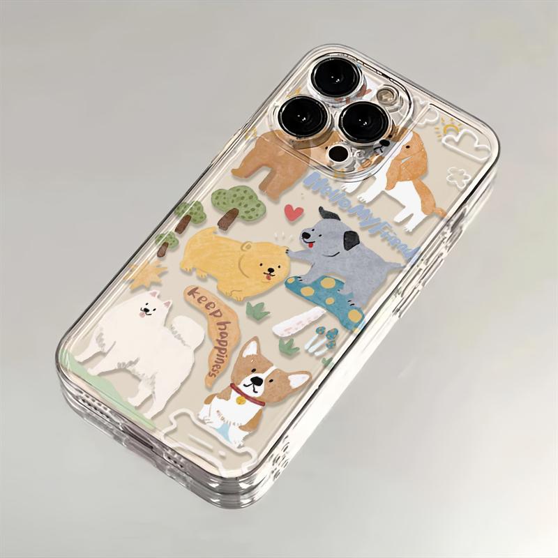 小狗开心适用苹果15promax手机壳iPhone14/13新款12/16/17/11荣耀100华为p50红米k70女opporeno13小米vivox60