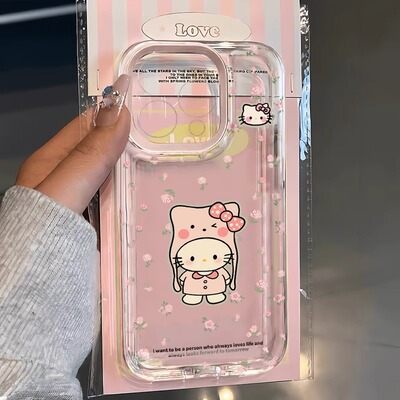 甜妹kitty猫苹果17手机壳16/15pro华为mate30适用p50荣耀70红米note13女OPPOreno11/9/8小米14vivos12新款x80