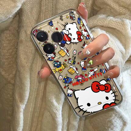 满屏kt猫适用苹果17手机壳iPhone14/16/15promax新款11华为nova13荣耀p70红米note10女opporeno7小米vivos12x