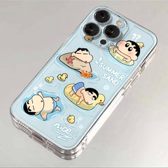适用苹果15ProMax手机壳新款iphone14高级感13硅胶防摔12蜡笔小新11卡通8plus可爱7夏日xr透明xs女软16保护套