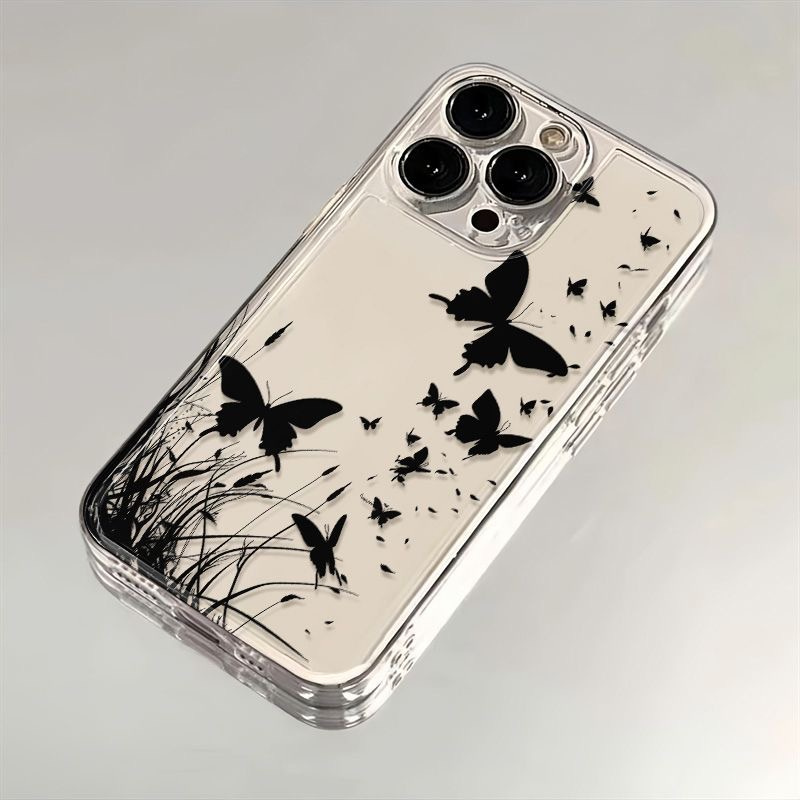 暗黑蝴蝶适用苹果17/16pro手机壳超薄华为mate60软壳p50荣耀100红米note11/9女OPPOreno14小米13/vivos12/s15
