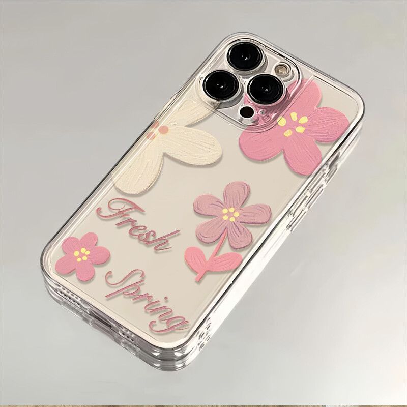 多彩粉花适用苹果17手机壳iPhone14/16/15promax新款11华为nova13荣耀p80红米note10女opporeno7小米vivos12x