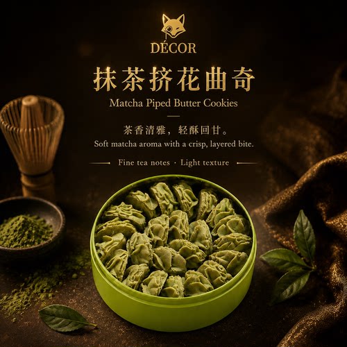 德克尔海盐小花曲奇抹茶味