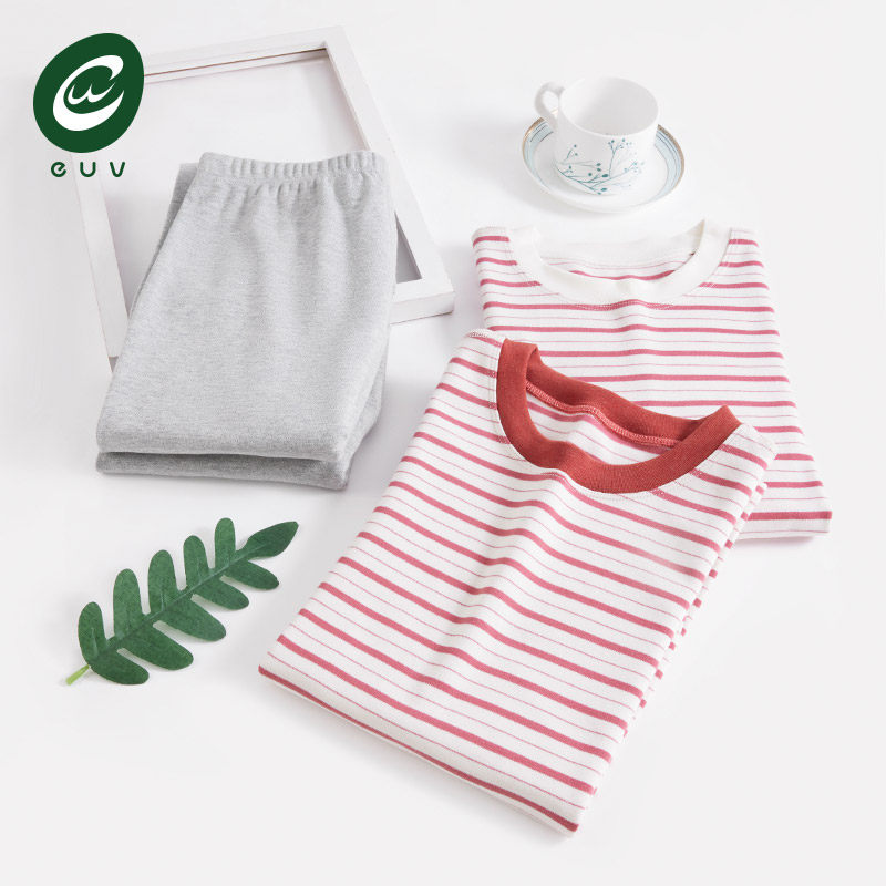 euv 女童秋衣秋裤儿童纯棉a类保暖内衣套装中大童女孩打底棉毛衫,童装/婴儿装/亲子装,内衣套装,淘宝优惠券,粉丝福利购,淘宝优惠卷