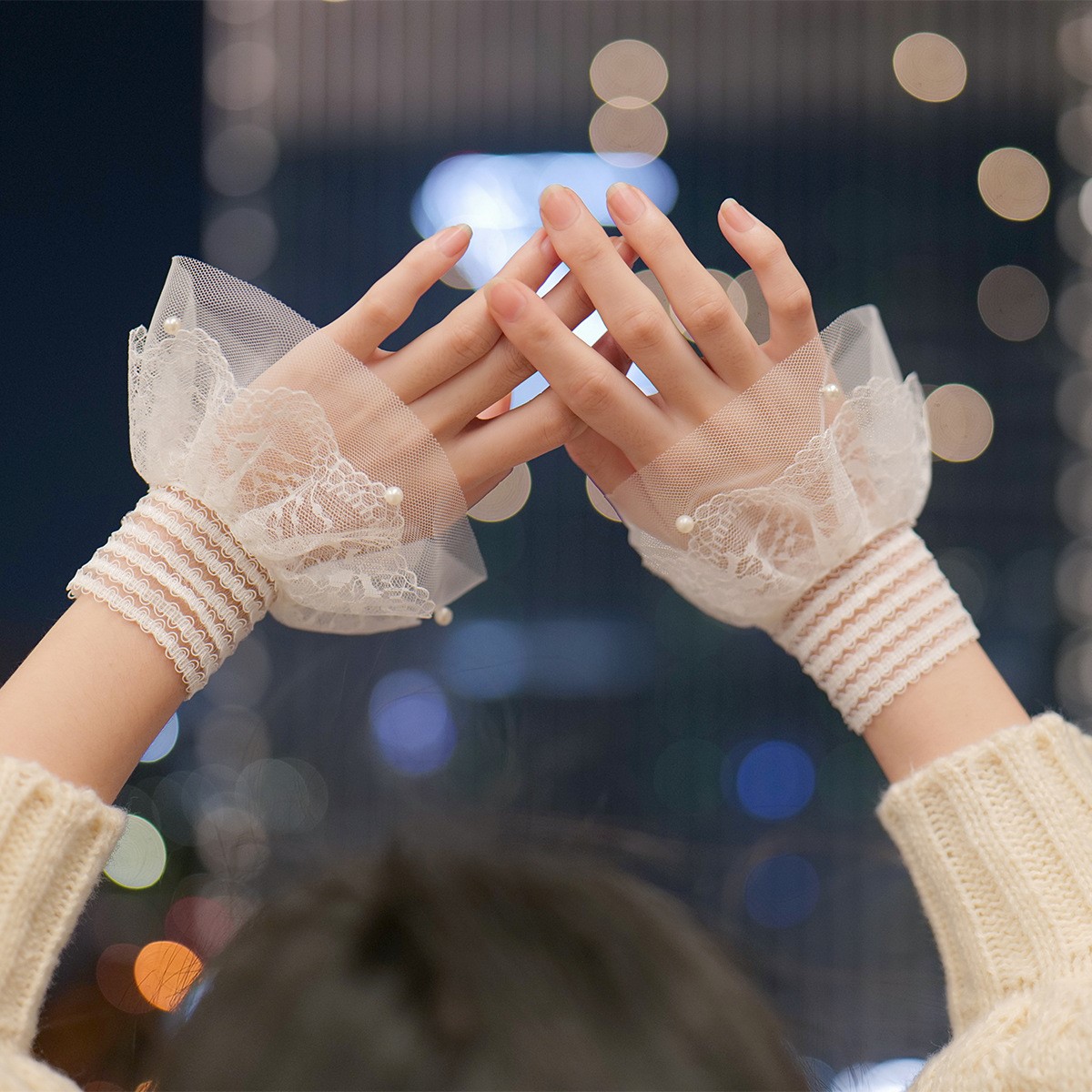 松紧短接袖口女假袖子装饰可拆