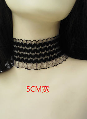 遮颈纹饰品颈链脖链锁骨链女弹力蕾丝项链脖子护颈遮疤痕颈带围脖