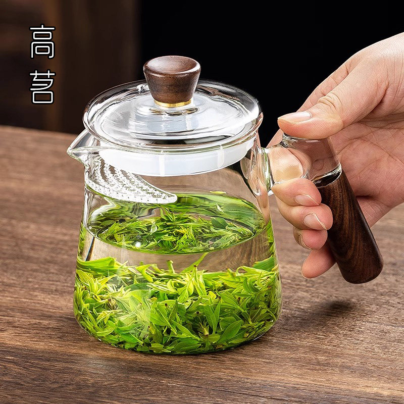月牙绿茶公道杯玻璃滤茶器网一体加厚耐高温自带茶漏高档泡茶水分