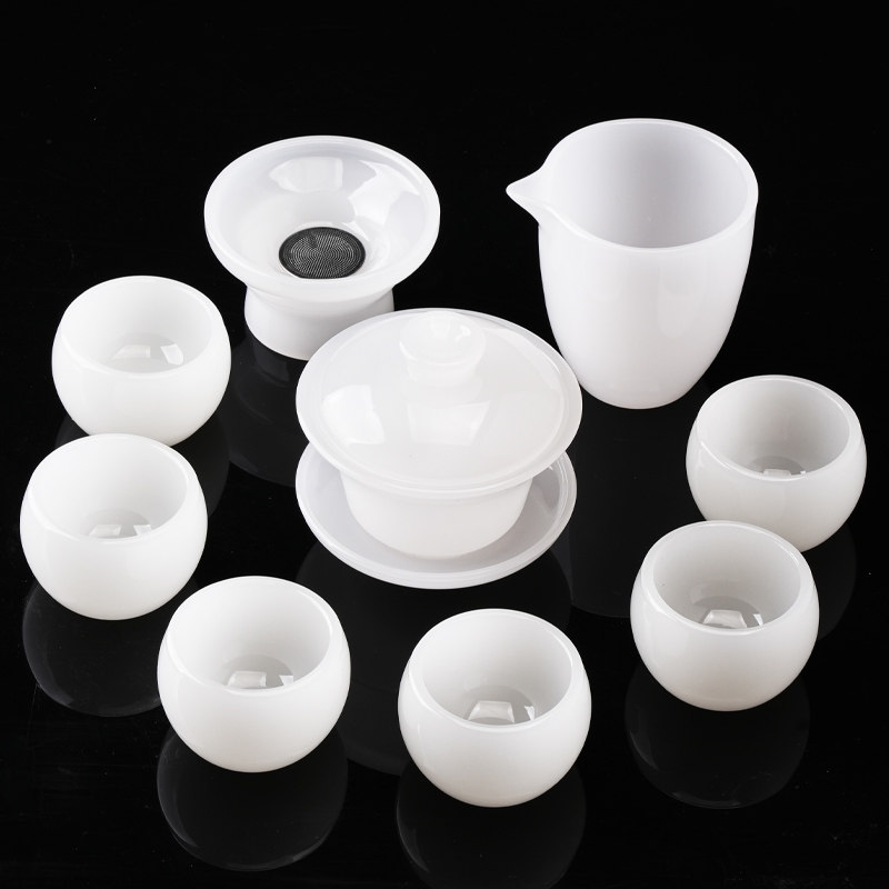 白玉琉璃功夫茶具套组2026新款羊脂玉瓷一套轻奢高档家用精品高端