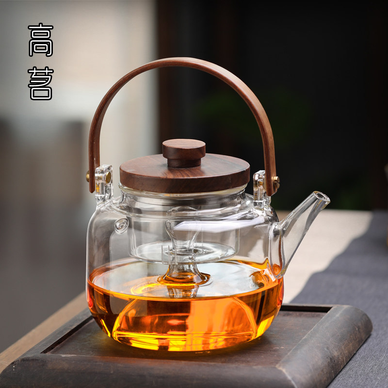 全玻璃煮茶壶2026新款高端蒸煮两用黑晶炉烧水壶加厚提梁壶可明火