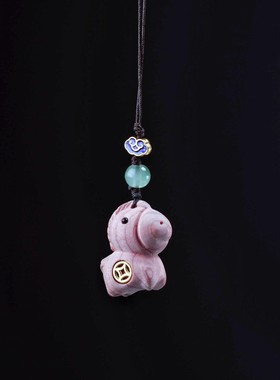 生肖马手机链挂饰檀香木质挂件实木雕刻钥匙扣包包吊坠装小饰品