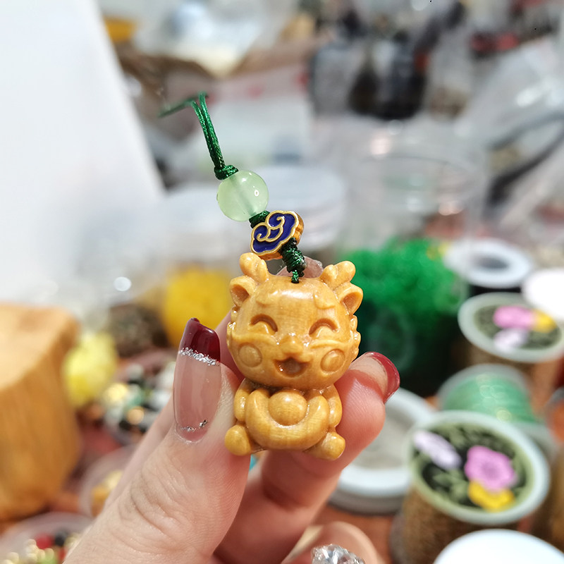 芭比檀吉祥三宝龙福龙如意龙元宝龙diy配饰手机链随身携带包包挂